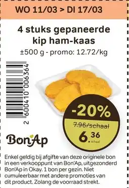 Bon Ap Gepaneerde kip ham-kaas aanbieding
