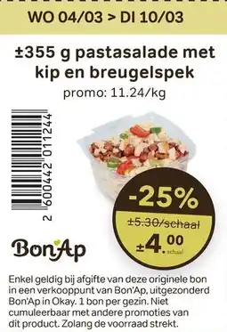 Bon Ap Pastasalade met kip en breugelspek aanbieding