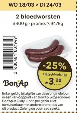 Bon Ap 2 bloedworsten aanbieding