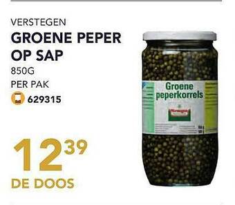 Bidfood Verstegen Groene Peper Op Sap aanbieding