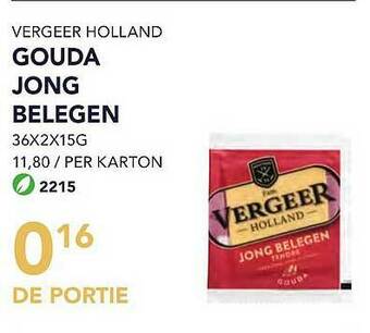 Bidfood Vergeer Holland Gouda Jong Belegen aanbieding