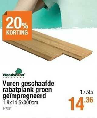 Vuren Geschaafde Rabatplank Groen Geïmpregneerd