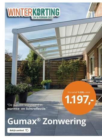 Tuinmaximaal Gumax Zonwering aanbieding