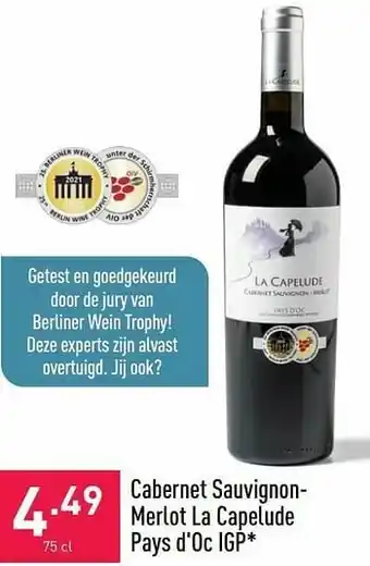 ALDI Cabernet sauvignonmerlot la capelude pays d`oc igp aanbieding