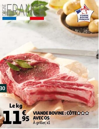 Auchan Viande Bovine : Cote Avec Os aanbieding