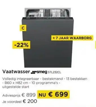 Smeg Vaatwasser STL232CL