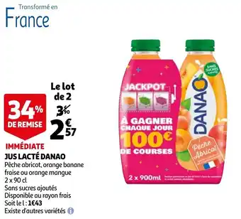 Auchan Immediate Jus Lacte Danao aanbieding