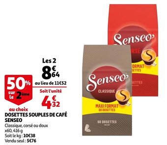 Auchan Dosettes Souples De Cafe Senseo 416g aanbieding