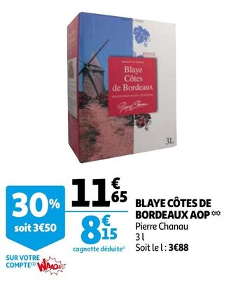 Auchan Blaye Cotes De Bordeaux AOP 3L aanbieding