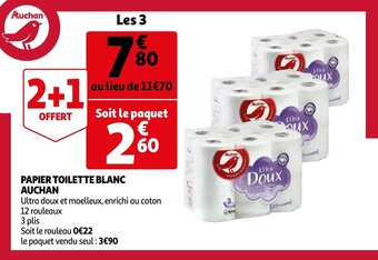 Auchan Papier Toilette Blanc aanbieding
