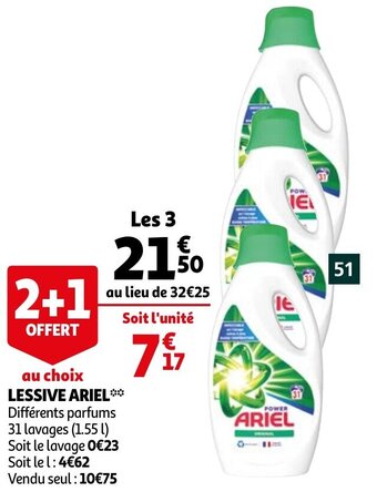 Auchan Lessive Ariel aanbieding