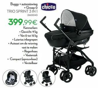 Cora Buggy + autoreiswieg + groep 0 trio sprint 3 in 1 aanbieding