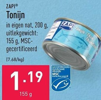 ALDI Tonijn aanbieding