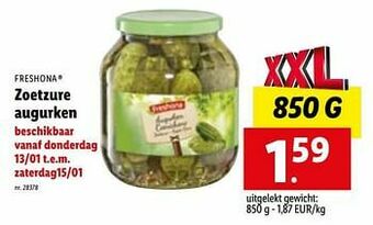 Zoetzure augurken