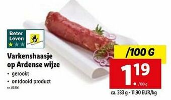 Lidl Varkenshaasje op ardense wijze aanbieding