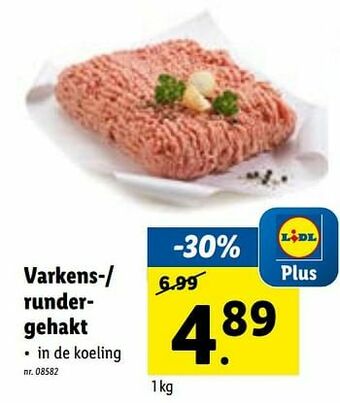 Lidl Varkens-- rundergehakt aanbieding