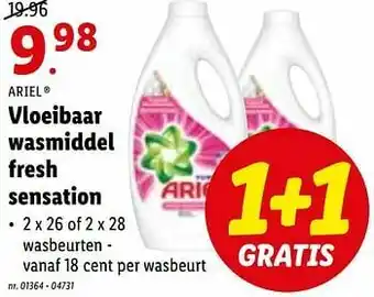 Lidl Vloeibaar wasmiddel fresh sensation aanbieding