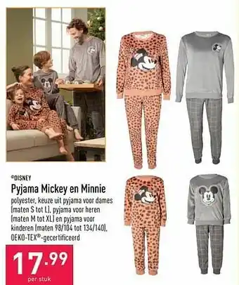ALDI Pyjama mickey en minnie aanbieding