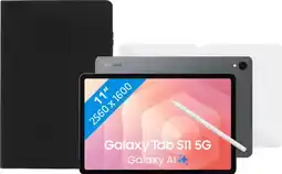 Coolblue Samsung Galaxy Tab S11 11Pouces 256Go Wifi et 5G Gris + Pack de Protection aanbieding