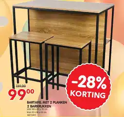 Yess BARTAFEL MET 2 PLANKEN 2 BARKRUKKEN aanbieding