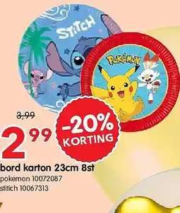 Yess bord karton 23cm 8st aanbieding