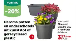 AVEVE Bloempot Cilindro Day R rond Grijs Ø 30 cm aanbieding