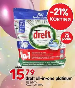 Yess dreft all-in-one platinum aanbieding