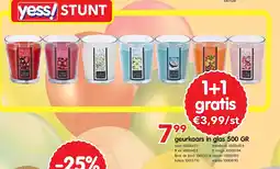 Yess geurkaars in glas 500 GR aanbieding