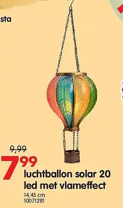 Yess luchtballon solar 20 led met vlameffect aanbieding