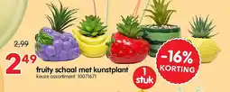 Yess fruity schaal met kunstplant aanbieding