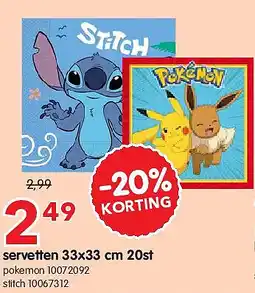 Yess servetten 33x33 cm 20st aanbieding