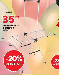 Yess droogrek 16 m + kapstok aanbieding