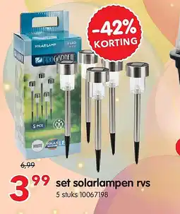 Yess set solarlampen rvs aanbieding