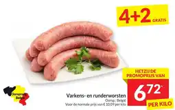 Intermarché Varkens en runderworsten aanbieding