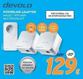Krëfel Powerline adapter magic 1 wifi mini multiroom kit aanbieding
