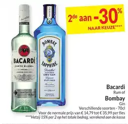 Intermarché Bacardi Rum of Bombay Gin aanbieding