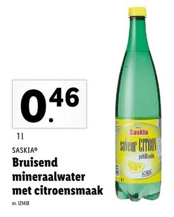 Lidl Bruisend mineraalwater met citroensmaak aanbieding