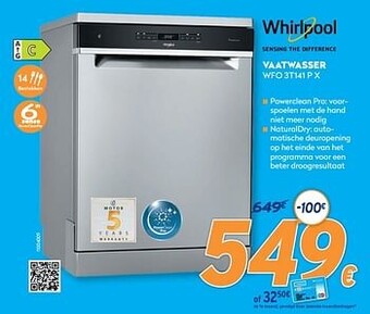 Krëfel Whirlpool vaatwasser wfo 3t141 p x aanbieding