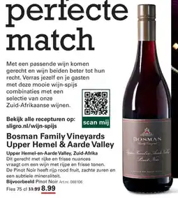 Sligro Bosman Family Vineyards Upper Hemel & Aarde Valley aanbieding