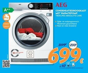 Krëfel Aeg condensatiedroogkast met warmtepomp t8dec95s absolute care aanbieding