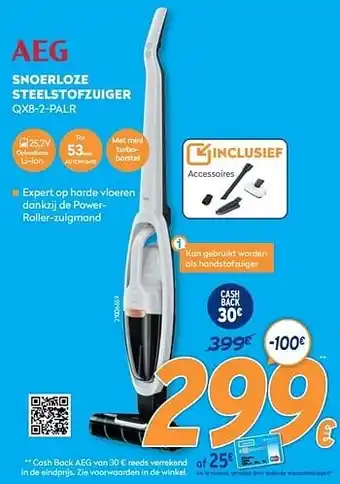 Krëfel Aeg snoerloze steelstofzuiger qx8-2-palr aanbieding