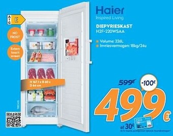 Haier diepvrieskast h2f-220wsaa