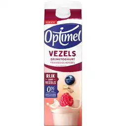 Albert Heijn Optimel Drinkyoghurt vezels framboos blauwe bes aanbieding