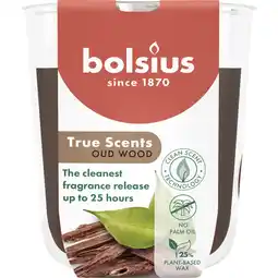 Albert Heijn Bolsius True scents geurglas oud wood 8cm aanbieding