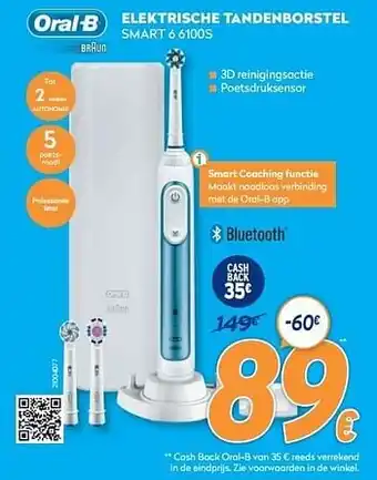 Krëfel Oral-b elektrische tandenborstel smart 6 6100s aanbieding