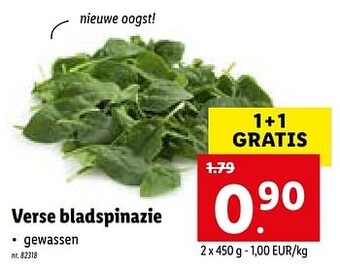 Lidl Verse bladspinazie aanbieding