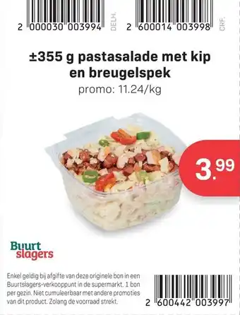 Pastasalade met kip en breugelspek