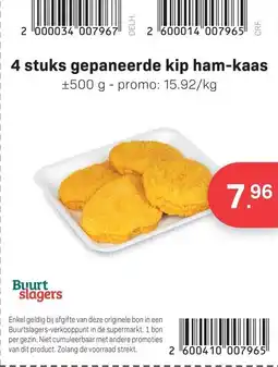 Bon Ap 4 stuks gepaneerde kip ham-kaas aanbieding