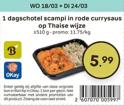 Bon Ap 1 dagschotel scampi in rode currysaus i op thaise wijze aanbieding