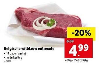 Lidl Belgische witblauw entrecote aanbieding